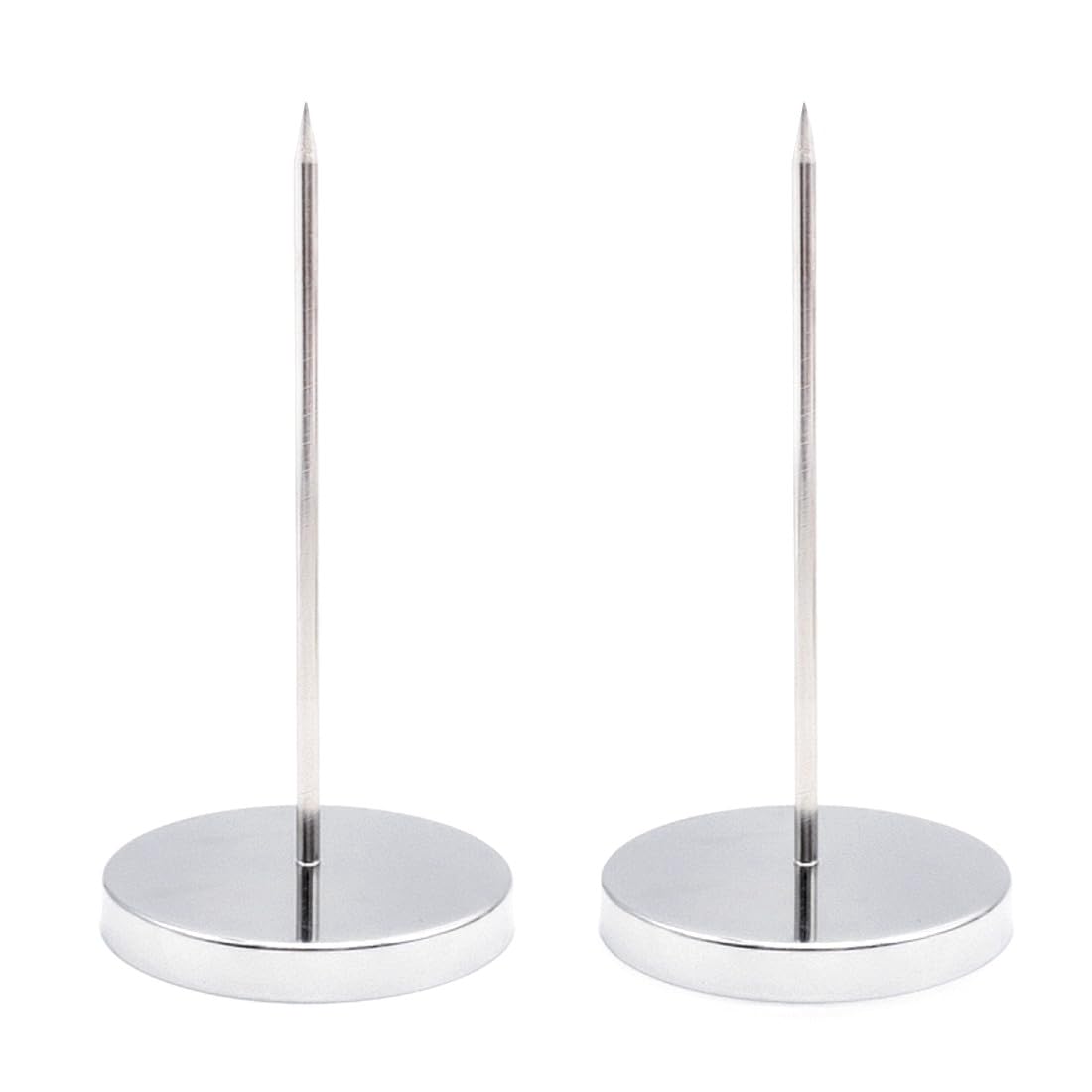JZK 2x Pinchos para notas pincho tickets Tenedor de Factura Recibo Oporte para Recibos de Papel Pincho para Tickets con Fondo Redondo para Restaurantes Bares Oficinas
