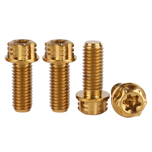 Image of 4Pcs Titanium Bolt Flange Torx Head M8 M10 x 20 25 30mm Screw Bolt for Motorcycle Car Modifications (Gold, M8x20mm)
