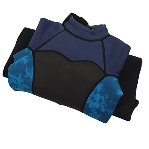 Full Body Swimsuit High Elasticity Long Sleeve Color Blocking Womens Diving Skin Stylish 3mm For Diving Surfing (S)