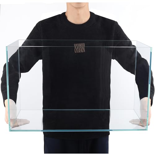Image of Ultra Clear Rimless Low Iron Glass Aquarium Tank (W23.62xD11.81xH14.17 inch(60x30x36cm)) 6mm Thickness Include Black Leveling Mat