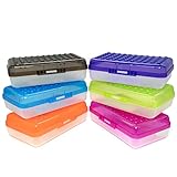 Emraw Regal Multipurpose Pencil Box - Assorted Color Dots Pencil Case Box for Organize and Carry Pencils, School Pencil Box Plastic Pencil Case Plastic Stationery Case Box (6-Pack)