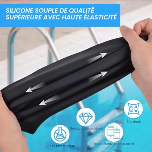 AMFUN Bonnet de Bain Grand pour Cheveux Longs, Bonnet de Bain, Bonnets de Piscine Extra-Large en Silicone Imperméable de Qualité Supérieure pour Homme Femme Les Cheveux Longs, Épais ou Bouclés – vue 5