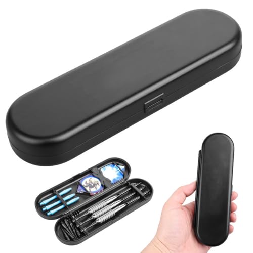 YUVKIN Bolsa de dardos EVA (1 unidad), espacio para 3 dardos, accesorio profesional, caja, estuche rígido, Étui à Fléchettes en EVA, protección para 3 de acero o blandos, bolsa de transporte (Negro)