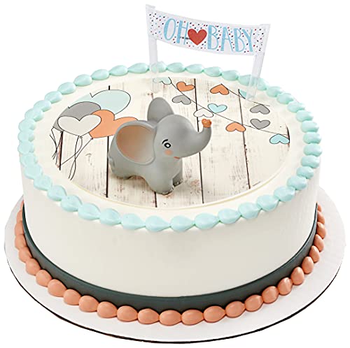 Decopac 23806 Cakedecorating Oh Baby Elephant Cake Topper For Birthdays And Parties, 1 Set, Multi-Color #TOP2