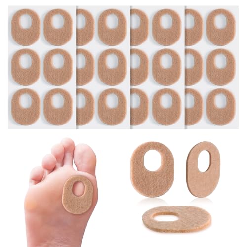 Image of 24Pcs Callus Pads，Soft Felt Callus Oval Shape Cushion Pads for Toes and Feet, Reduce Pain, Pressure and Friction from Shoes