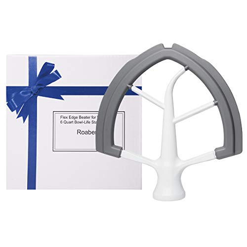 Flex Edge Beater for KitchenAid Bowl-Lift Stand Mixer - 6 Quart Flat Beater Blade with Flexible Silicone Edges