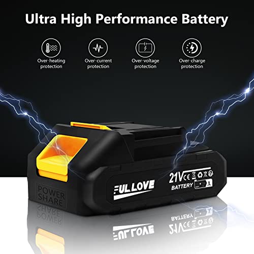 FULLOVE Akku Kettensäge Elektro, Mini Kettensäge mit Akku und Ladegerät Orange – Bild 6