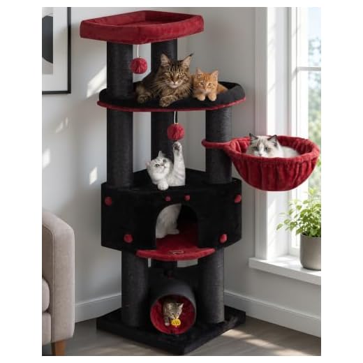 Heavy Duty Large Cat Tree Tower, Extra Wide Cat Scratching Posts (φ4.3in)
