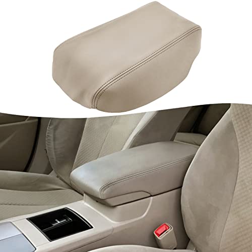 Kbh Auto Center Console Armrest Cover For Toyota Camry 2007-2011 Vinyl Microfiber Leather Console Replacement Trim Bisque Tan (Without Lid) #TOP8