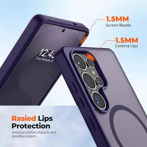 Image of AIBEX Back Cover for Samsung Galaxy S23 Ultra| Slim Case with Wireless Charging Support | Anti-Scratch, Shockproof, Anti-Fingerprint & Lightweight Military-Grade Protective Cover - Purple