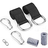 Kit de sangles de suspension pour balançoire d'arbre - Boucle pivotante - 2 sangles de balançoire de 3 m - 1 200 kg - Mousqueton de verrouillage 1000D - Protection de l'environnement