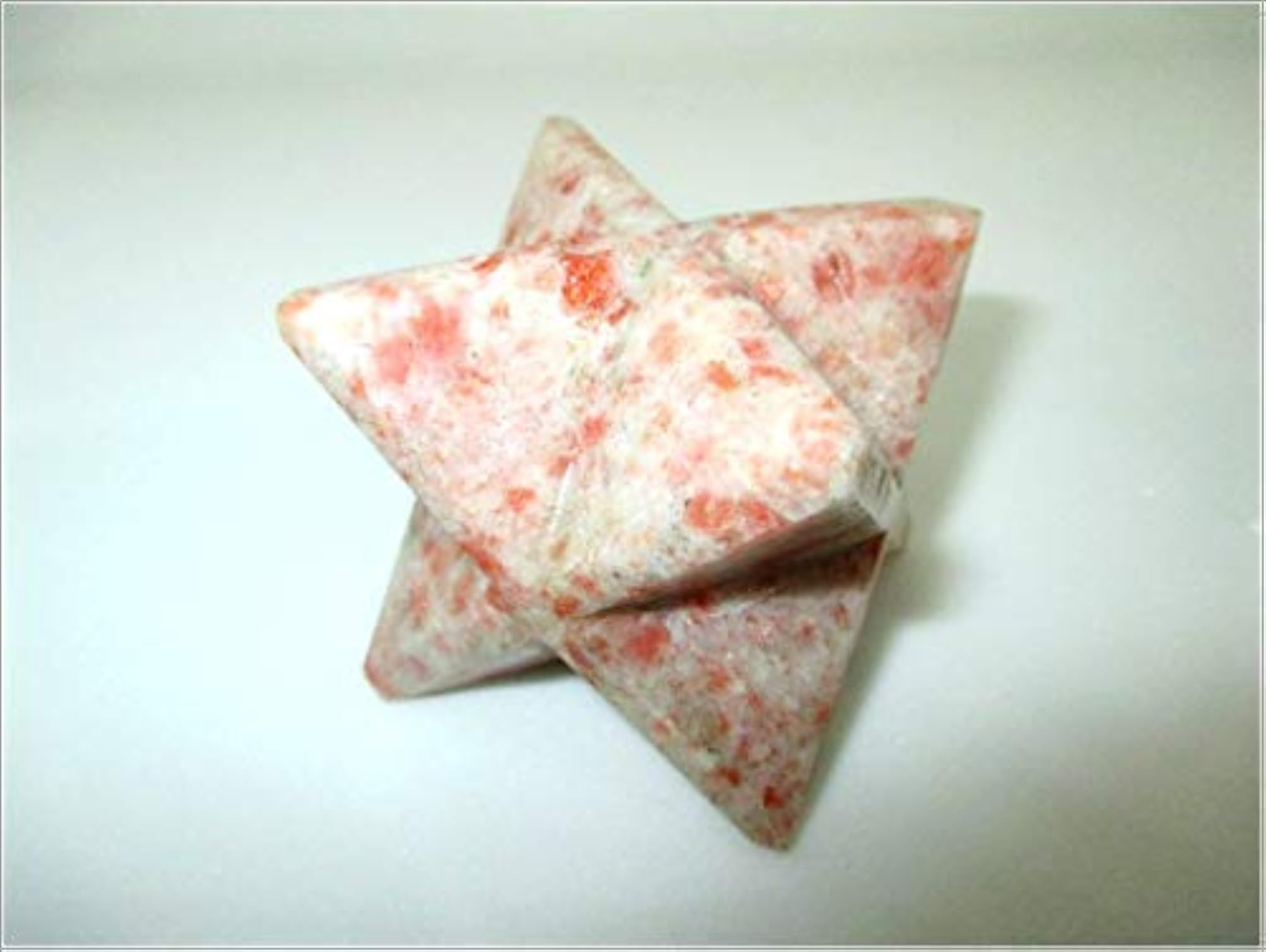Jet Sunstone Merkaba Star, Healing Crystal Geometry