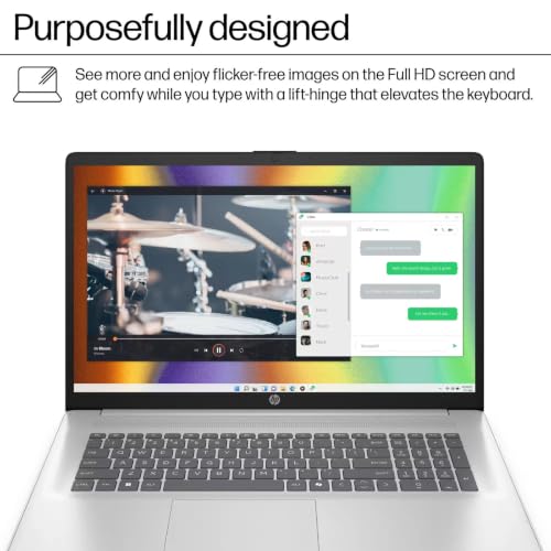Image of HP 17.3 inch FHD Laptop Computer, AMD Ryzen 5 7520U, Large IPS Display, 8GB DDR5 RAM, 128GB SSD, Numeric Keypad, Long Battery Life, Home Office & Business Productivity, Windows 11
