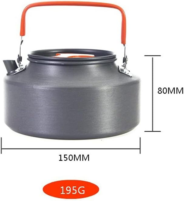 1.1L Camping Kettle Outdoor Coffee Pot Camping Tableware Travel Tableware Outdoor Picnic Set (Color : Gray, Size : 1.1L) (Gray 1.1L)