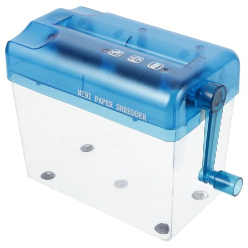 Zerodeko Trituradora Manual de Papel A6 Pequeña para Oficina y Hogar Mini Trituradora Manual Manivela Portátil Cortadora de Tiras de Papel Compacta para Documentos