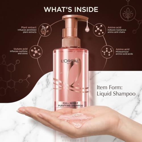 Image of L'Oreal Paris Elseve Full Resist Scalp Purifying Shampoo 440ml | Deep Cleansing Shampoo for Oily Scalp & Hair | Removes Excess Oil, Dirt & Build-Up | Refreshing Daily Hair Care