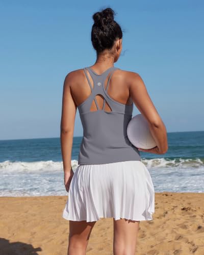 Image of RUNNING GIRL Tank Tops with Built in Bras,Workout Racerback Tank Tops for Women Athletic Yoga Top