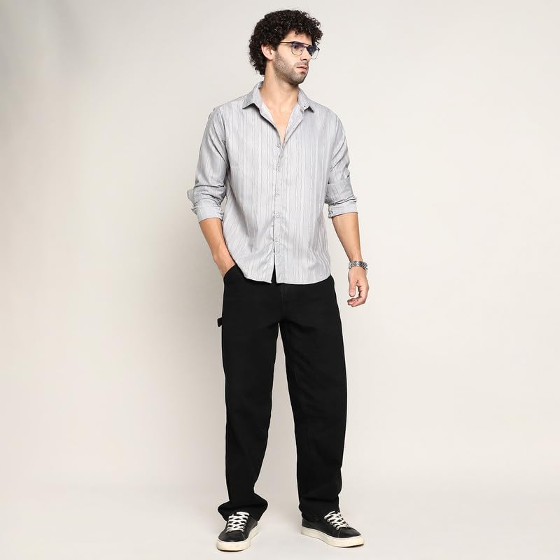 Image of CAHOOT Men's Shirt for Casual Wear | Mid-Rise | Regular Fit | Button Closure | Shirt Crafted with Comfort Fit for Everyday Wear