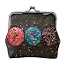 ZUNPNG Bunte Donuts-Schnalle Leder Münzgeldbörsen Vintage Tasche Kiss-Lock Kleingeldbörse Mini Geldbörse für Frauen Mädchen