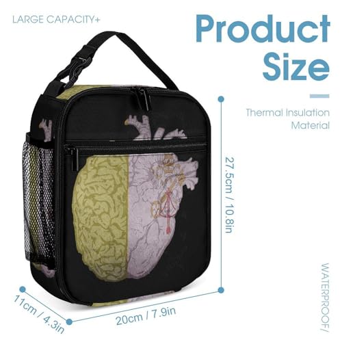 Vatican City Flag Brain Heart Backpack Shoulder Bags Lunch Bag Pencil Case Box 3 Set Daypack Cute4