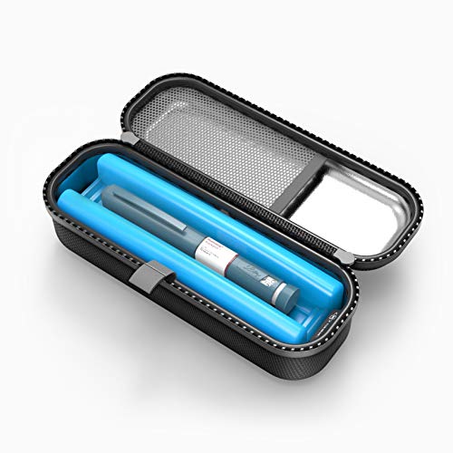 SHBC Eva Upgraded Cold Effect PCM Insulin Pen Carrying Case Portable Medical Cooler Bag For Diabetes Convenient to Changing Needles with Each Injection, Black