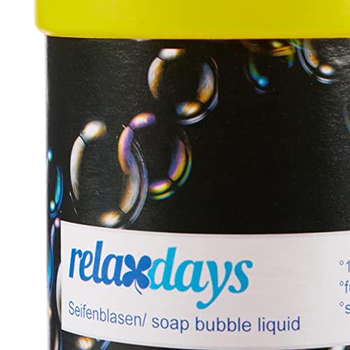 Relaxdays Seifenblasen Nachfüllflasche, 3er Set, je 1 Liter Seifenblasenflüssigkeit, für Seifenblasenmaschine, bunt