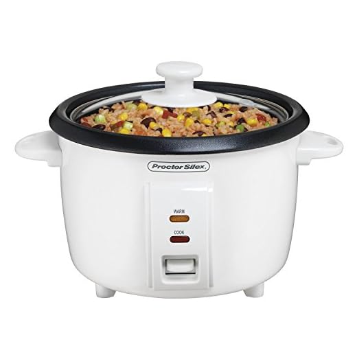 Proctor Silex (37534NR) Rice Cooker 4 Cups uncooked resulting in 8 Cups cooked, Mini, White