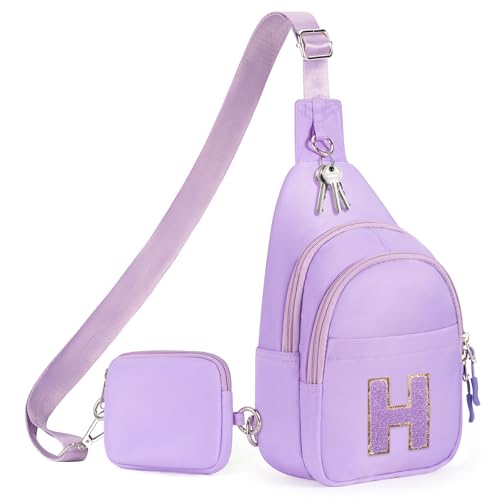 Initial Fanny Pack for Teen Girls Cute Crossbody Bag Small Sling Purse Personalized Birthday Gift for Girls 6-14 Years Old