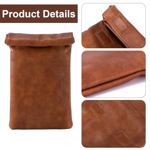 Faraday Bags for Cell Phone Car Keys, RFID Signal Blocking Key Pouch Wallet Cage Case, Anti-Tracking Anti Theft Car Protection, Cell Phone Signal Jammer WiFi,GSM,LTE,NFC,RFID,GPS Blocker (Leather Brow
