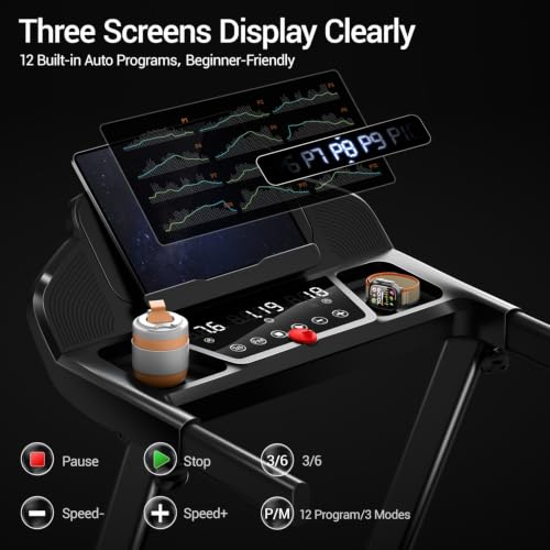 Image of 16% Incline Treadmills for Home, Foldable Treadmill with Incline