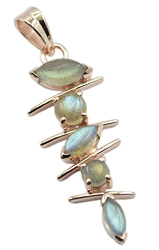 Pendentif labradorite et or rose argent 925 : le cadeau créateur idéal