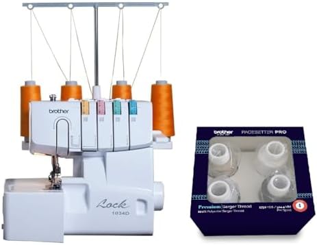 Brother Serger 1034D, Heavy-Duty Metal Frame Overlock Machine, 1,...