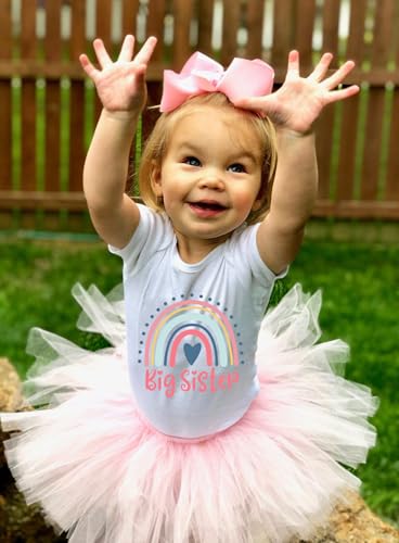 Big Sister Shirt Toddler Girls T-Shirts Promoted to Best Big Sister Announcement Tees Little Kids Mermaid Top White Pink 2-7T3