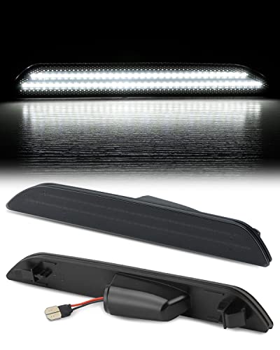 Bestview Side Marker Light Assembly, Rear Bumper Side Marker Lamps Reflectors Compatible For Ford Mustang 2015-2022, White Pack Of 2 #TOP3