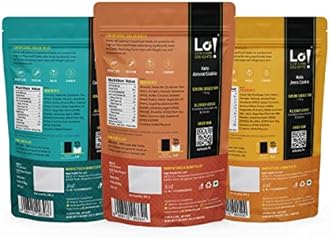 Lo! Foods - Keto Cookies Combo (600g) | Diabetic Friendly | Sugar Free Biscuit | Low Carb Keto Snacks | Diet snacks for Healthy Eating | Zero Added Sugar - (200g x Pack of 3)