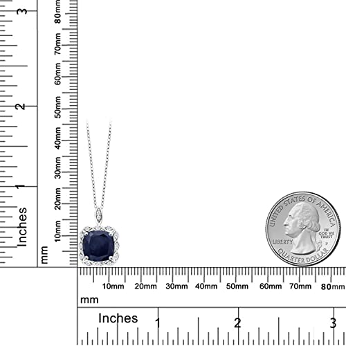 Gem Stone King 3-5 Cttw Gemstone Birthstone Halo Pendant Necklace for Women | 925 Sterling Silver | 10MM Cushion | With 18 Inch Silver Chain | Fine Jewelry Gifts for Her Mom Women Wife3