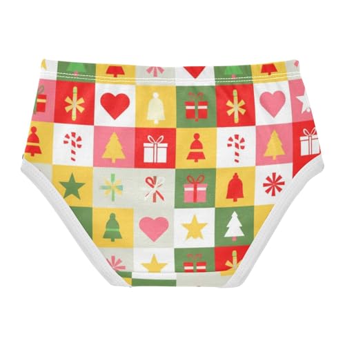 Toddler Underwear Floral 2t Cotton Little Girl Panties Fancy Kids Undies Briefs Geometric Christmas Squares2