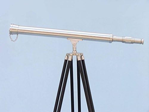 Nauticalmart Floor Standing Brushed Nickel Harbor Master Telescope 60"