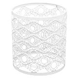 Alipis Paralume in Ferro Bianco, Coprilampada Decorativo, Facile da Installare e Rimuovere, Diffusione Luminosa Decorativa, per Soggiorno e Camera da Letto