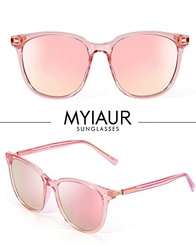 Myiaur Women's Polarized Sunglasses with Mirrored Lens & UV400 Protection - Trendy & Stylish Large Glasses3
