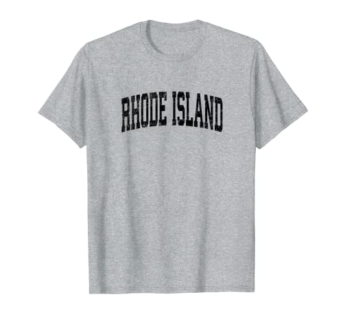 Rhode Island RI Vintage Sport Atletici Nero Design Maglietta