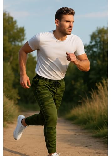 Image of Men's Spandex Polyester Track Pants | Stretchable Dry-Fit Activewear Bottoms for Gym, Running, Training & Sports | Lightweight Elastic Waist Straight Fit Trackpant for Men
