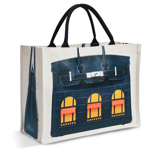 Bolso Tote de Lona Resistente de 16oz para Mujer miniatura 1