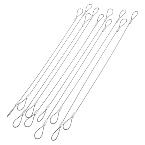 NAMOARLY 10pcs Heavy Duty Stainless Steel Security Cables Coated Wire Rope with Loops Safety Cable for Luggage Trail Cameras and Outdoor Gear