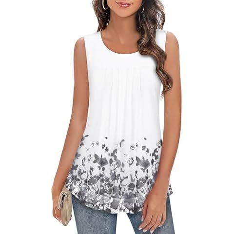 Akiooue Women's Summer Sleeveless Chiffon Top Cover