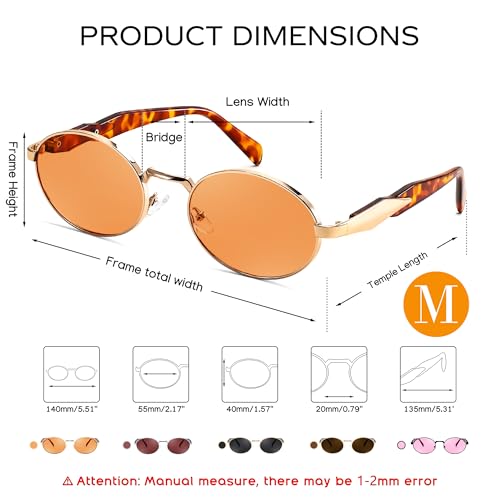 FEISEDY Retro Oval Women Sunglasses, Small Trendy Sun Glasses for Men B4170 — view 5