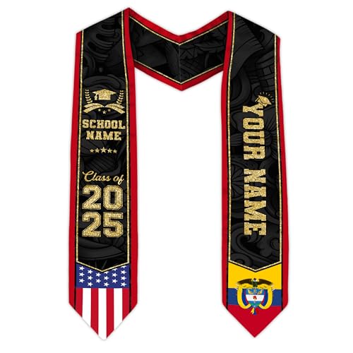 MonkeyVan Colombians Graduation Sash, Custom Colombians American Flag Graduation Sash 2025, Colombia Graduation Stole Style 18