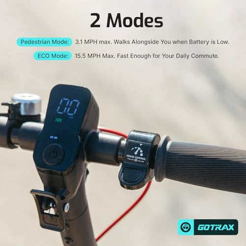 Gotrax Electric Scooter for Adults, Max 12 Mile Range & 15.5Mph by 250W Motor, 8.5″ Front Air & Rear Solid Tires, Max Load 220lbs & Big Display with Cruise Control, Foldable EScooter EABS & Drum Brake