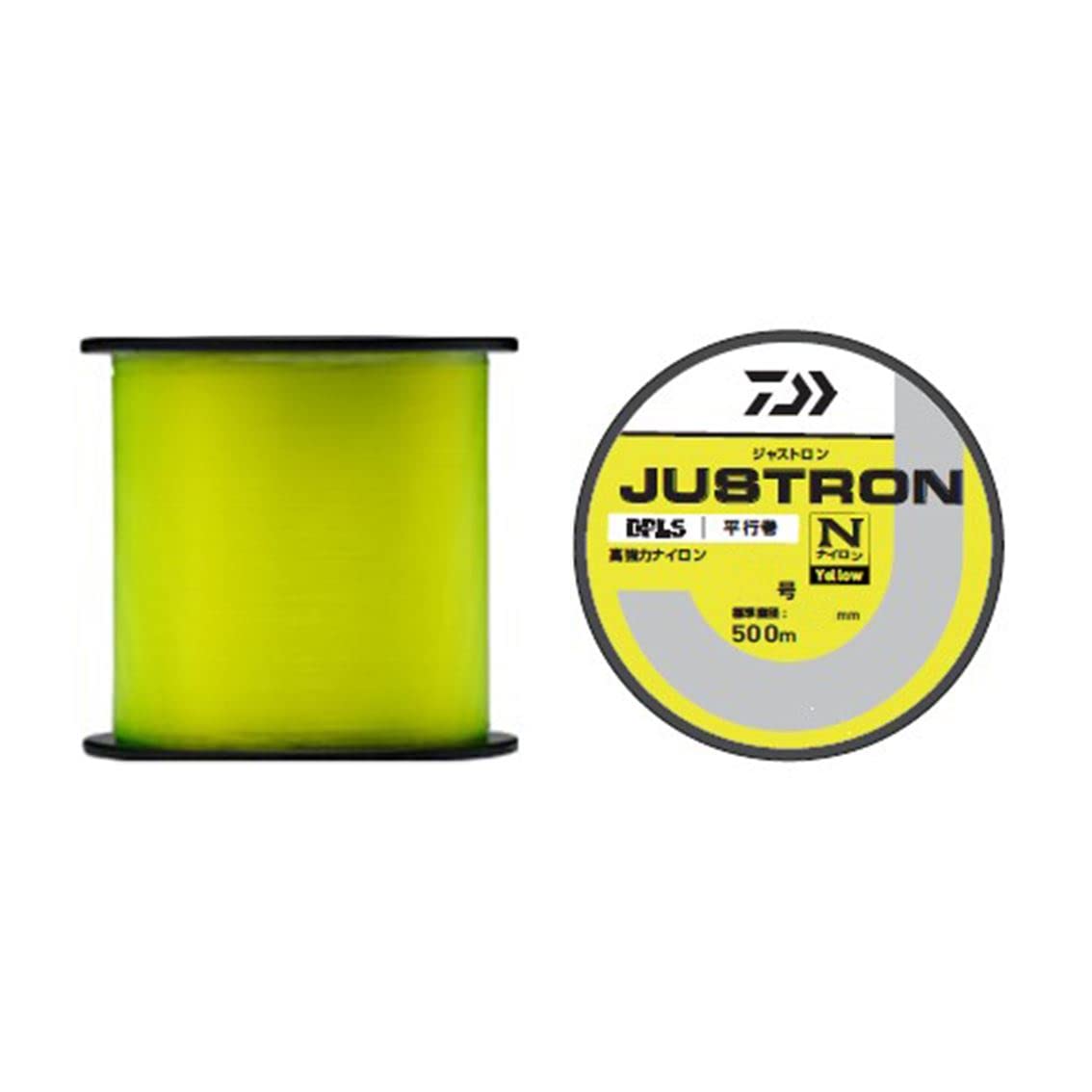 DAIWA Justron Bobbin/Nylon Line, Main Line Size No. 2 to No. 6, 546.8 yd (500 m) Spool, Assorted Types yellow 3号-500M No. 3