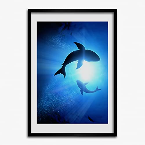 Photo affiche moderne de requins pour décoration murale
